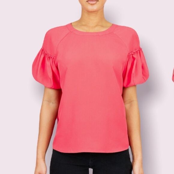 ‎French Connection Crepe Puff Sleeve Blouse - Picture 1 of 13